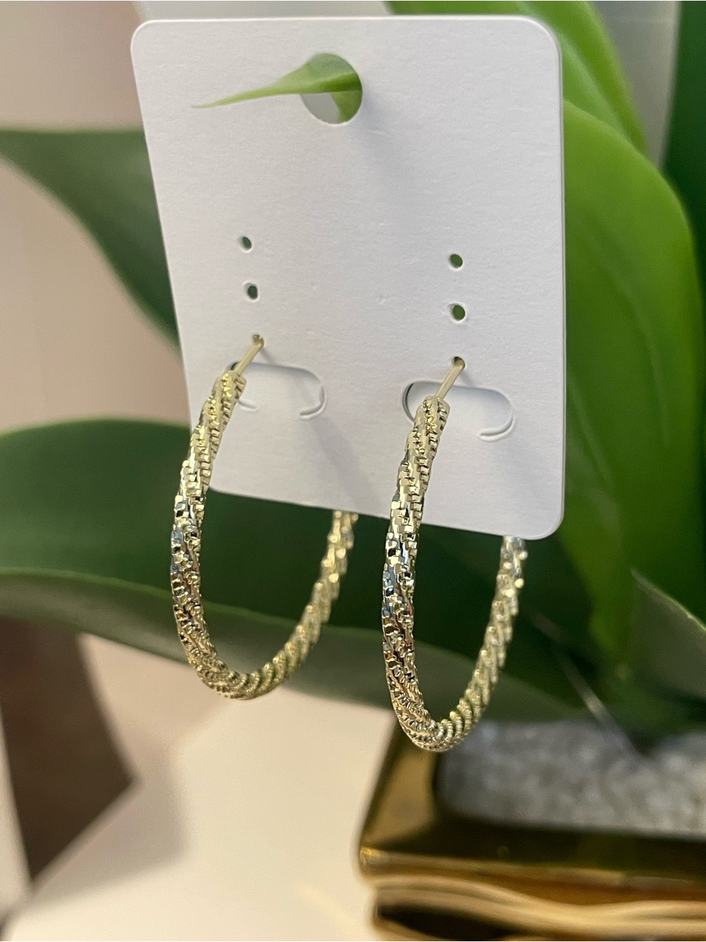 Gold Twisted Hoop Earrings - Elegant Women’s Jewelry